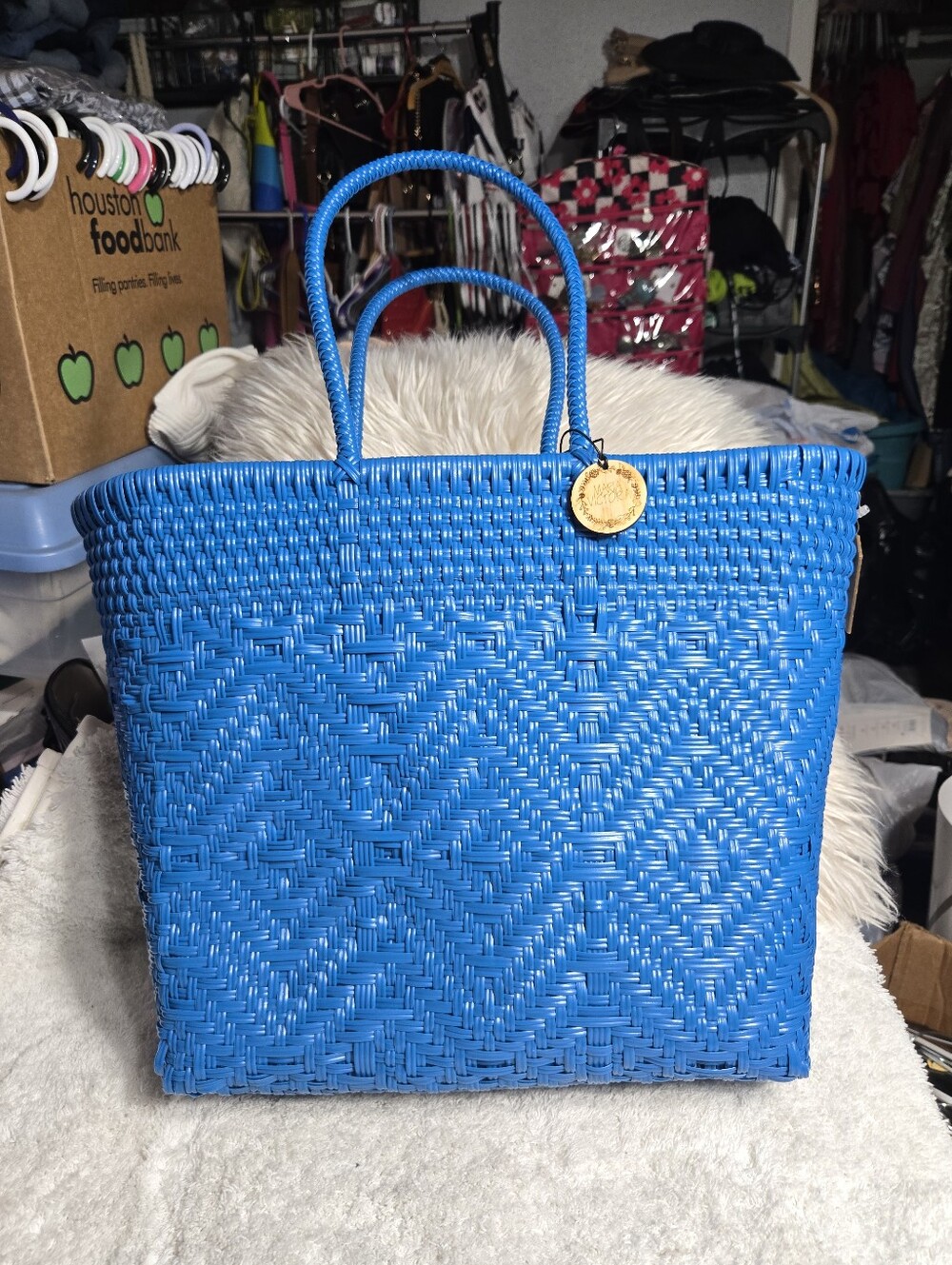 Maria Victoria Azucena Tall PVC Tote Bag Made New